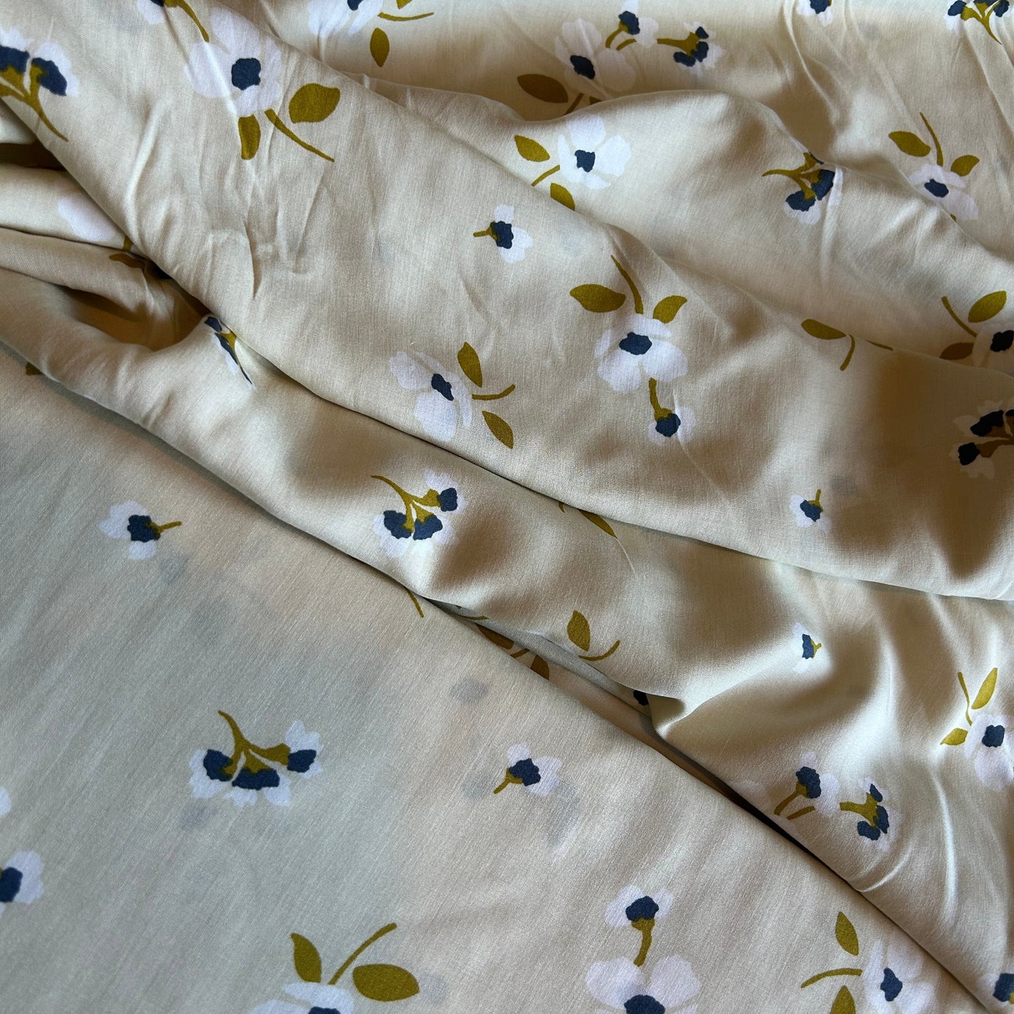 Cream Floral Viscose