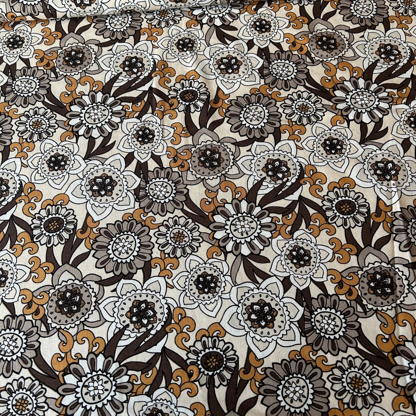 Floral Linen Viscose 70s Print