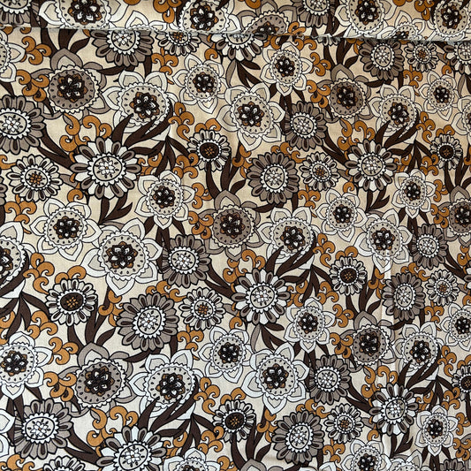 Floral Linen Viscose 70s Print