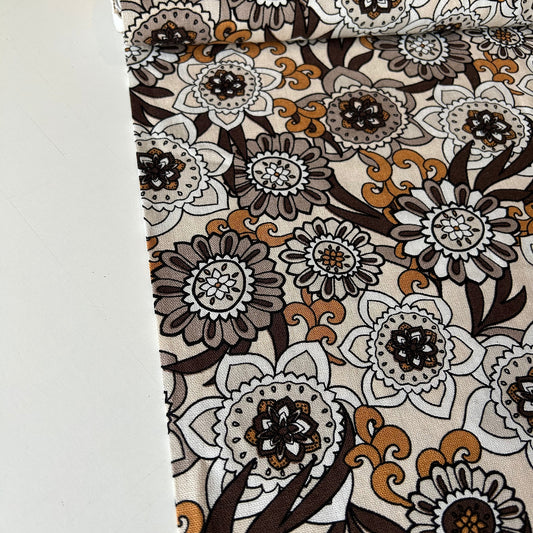 Floral Linen Viscose 70s Print