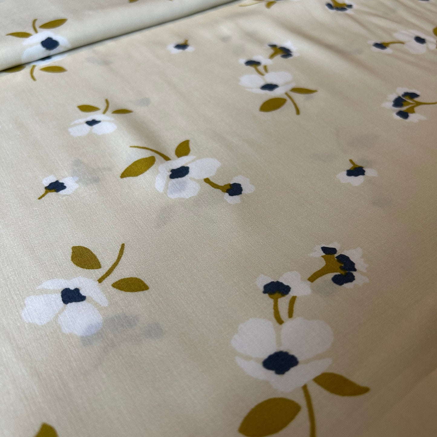 Cream Floral Viscose