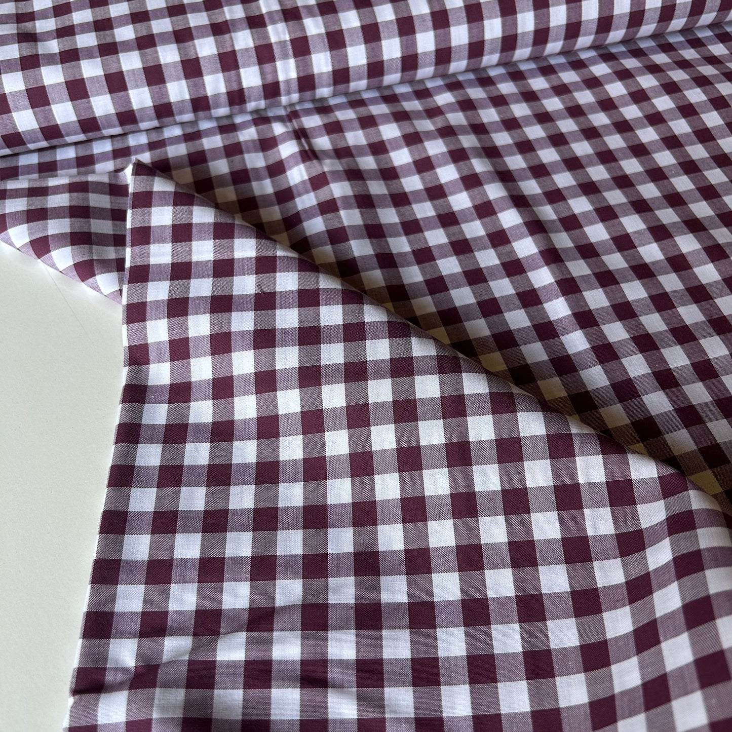 Yarn Dyed 9mm Cotton Gingham - Burgundy