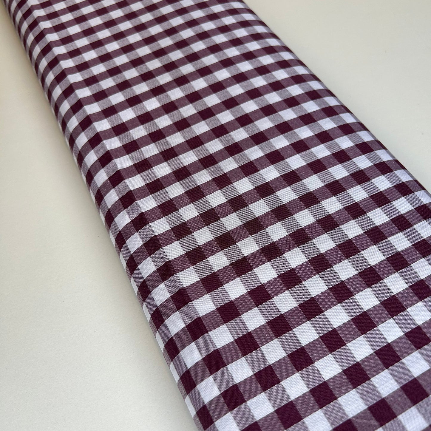 Yarn Dyed 9mm Cotton Gingham - Burgundy