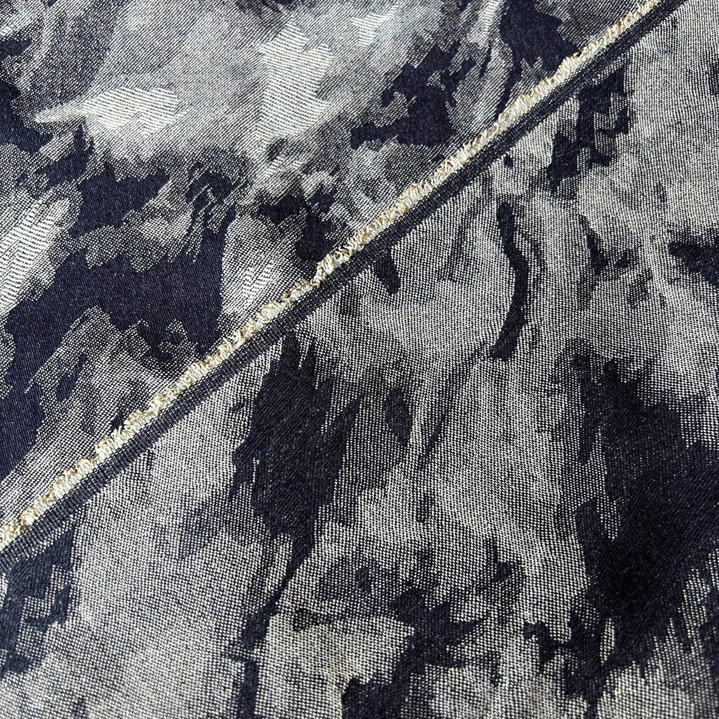Premium Washed Denim Jacquard Cotton Blend