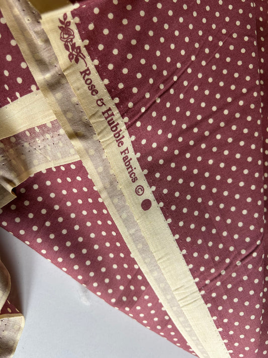 Rose Polka Dot 100% Cotton