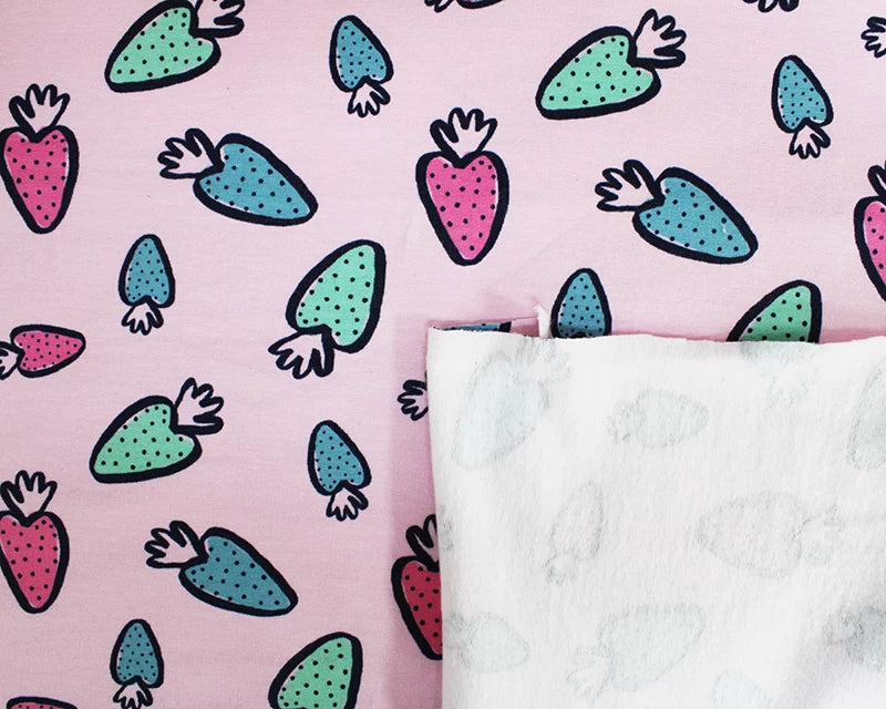 Strawberry Doodle Sweatshirting | OEKO-TEX