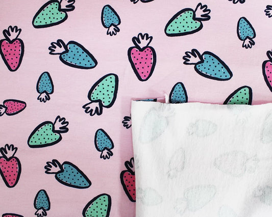 Strawberry Doodle Sweatshirting | OEKO-TEX