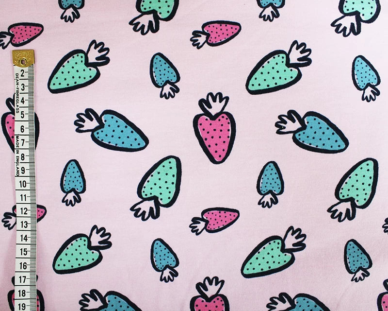 Strawberry Doodle Sweatshirting | OEKO-TEX