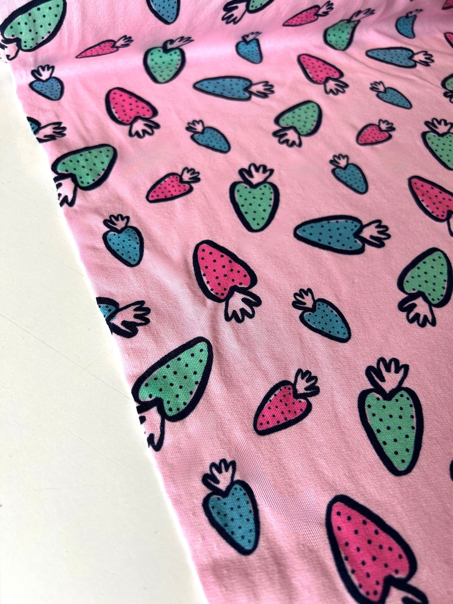 Strawberry Doodle Sweatshirting | OEKO-TEX