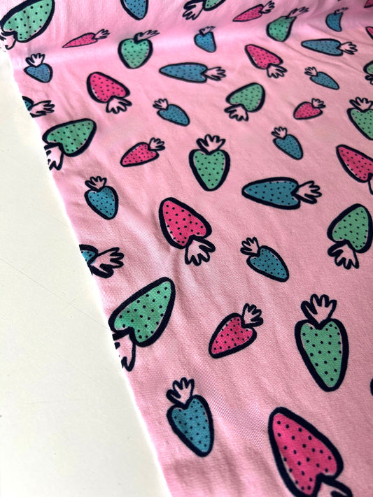Strawberry Doodle Sweatshirting | OEKO-TEX