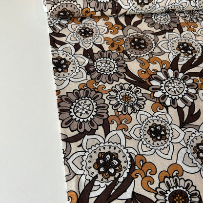 Floral Linen Viscose 70s Print