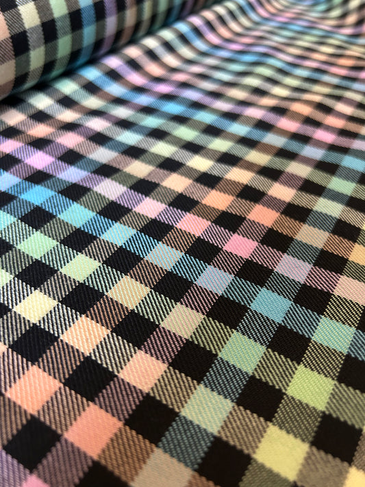 Polyviscose Pastel Rainbow Tartan