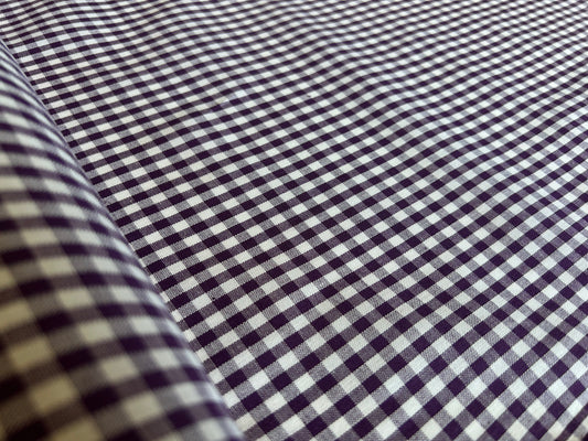 100% Cotton Gingham - Plum
