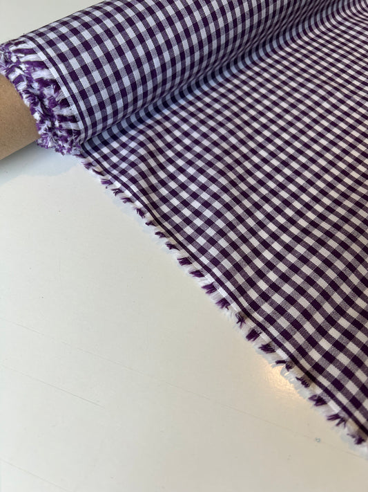 100% Cotton Gingham - Plum