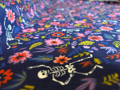 Skeleton Polycotton - Navy