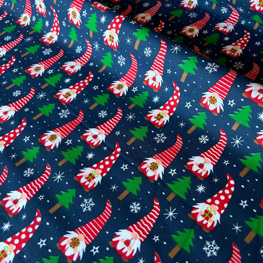 Christmas Gonk Print Polycotton