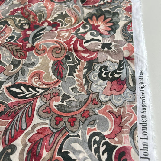 John Louden 100% Cotton Lawn Paisley Print