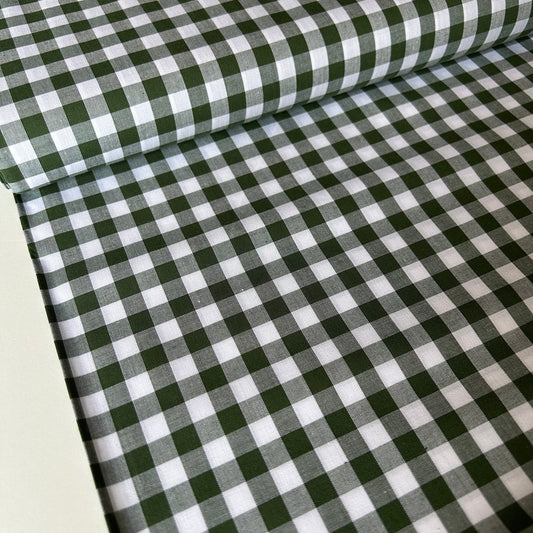 Yarn Dyed 9mm Cotton Gingham - Bottle Green