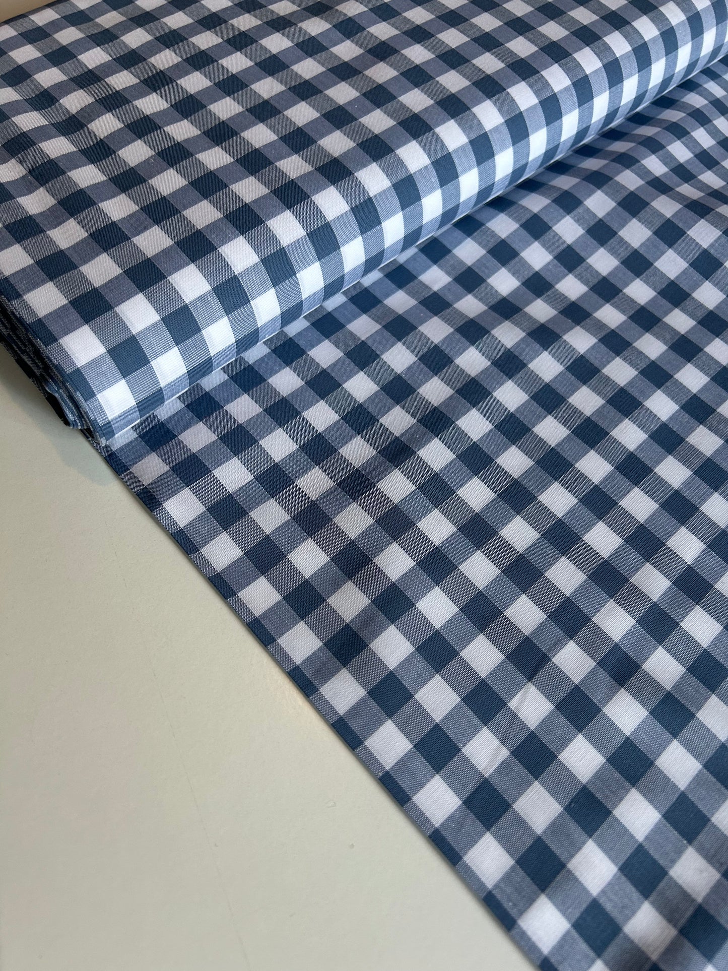 Yarn Dyed 9mm Cotton Gingham - Denim