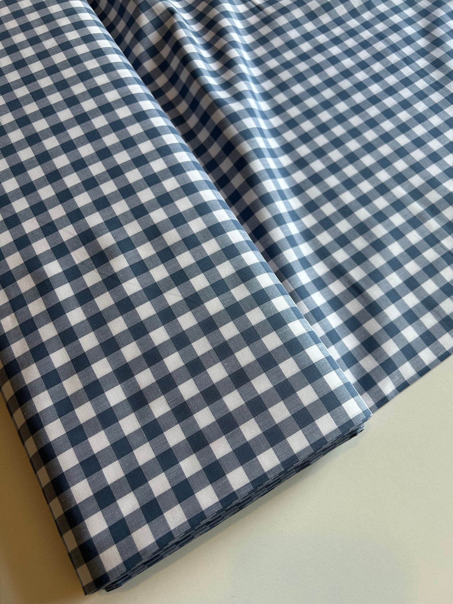 Yarn Dyed 9mm Cotton Gingham - Denim