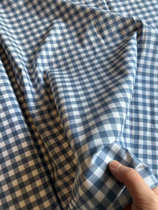 Yarn Dyed 9mm Cotton Gingham - Denim