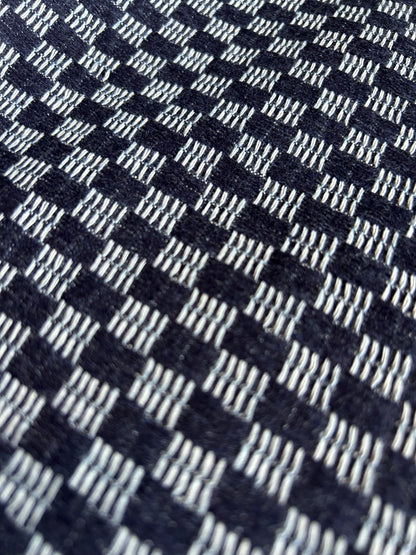 Premium Washed Denim Jacquard Cotton Blend - Checkerboard