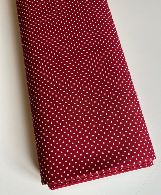 Wine Polka Dot 100% Cotton