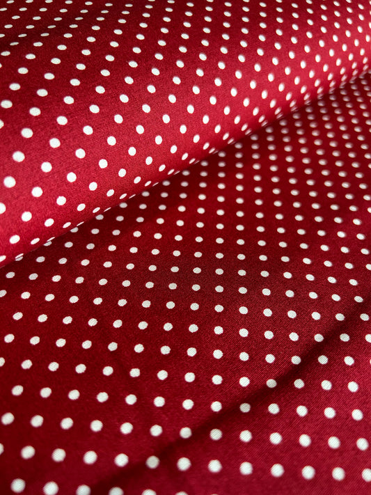 Wine Polka Dot 100% Cotton