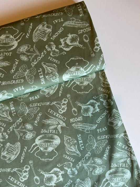 Sage Green Souvenir Print 100% Cotton