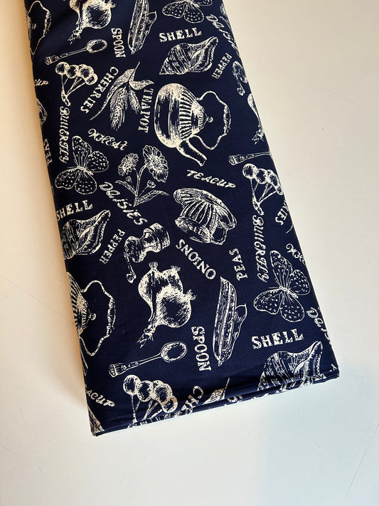 Navy Souvenir Print 100% Cotton