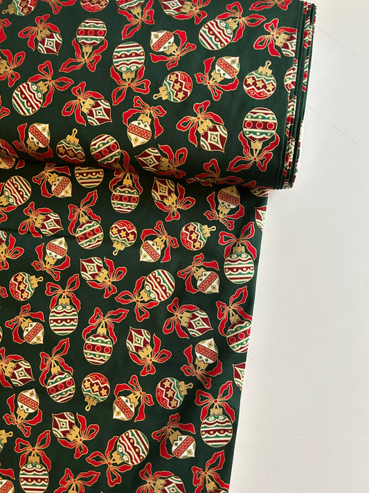 Retro Baubles Christmas 100% Cotton