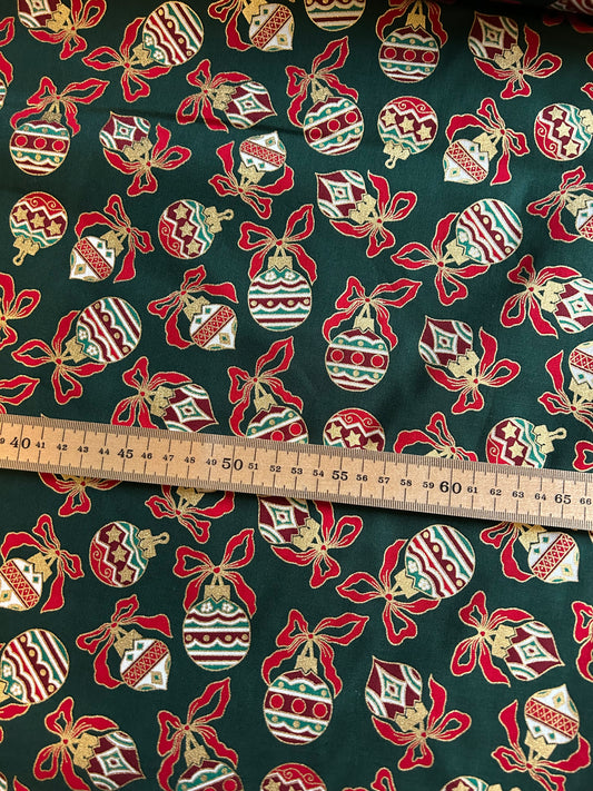Retro Baubles Christmas 100% Cotton