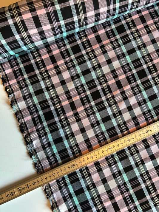 Polyviscose Pink Tartan